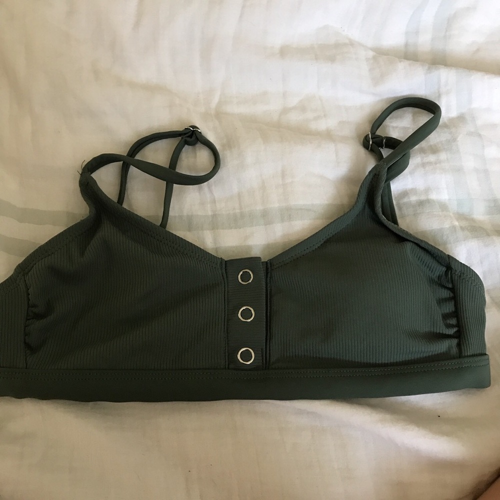 Green bikini swim top
